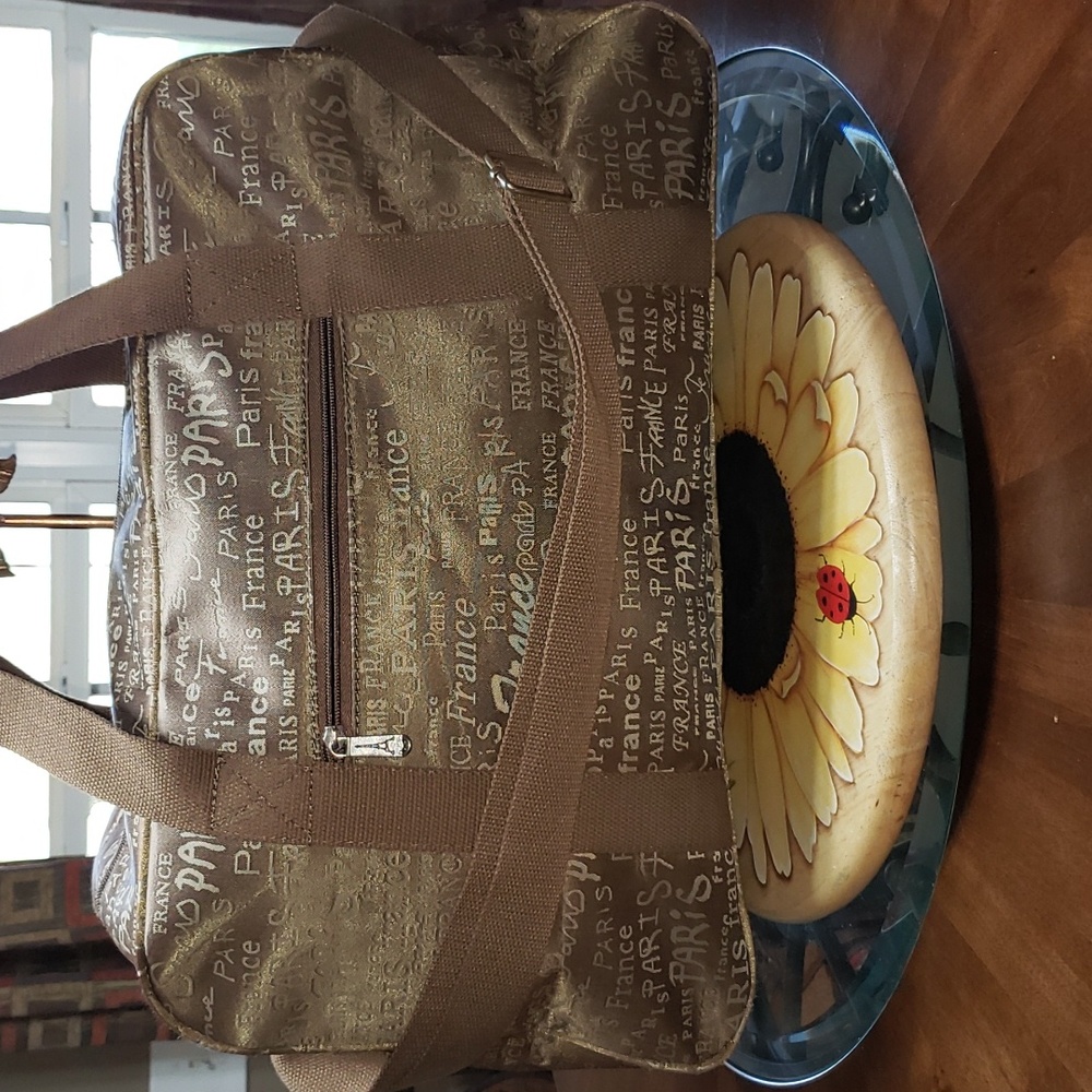 ππ€π VINTAGE FRANCE PARIS TAPESTRY CARRY-ON WEEKENDER TRAVEL LUGGAGE TOUR BAG - Picture 10 of 14